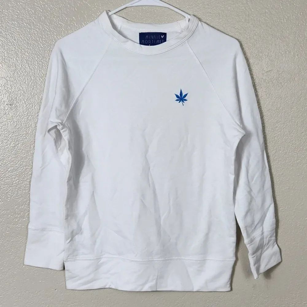 Minnie Mortimer Boast Shirt Long Sleeve Size S EUC Pot Leaf